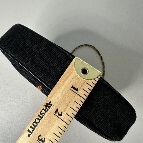 Vintage Handbag Tapestry Needlepoint Evening Framed Black Floral Gold Chain - Picture 14 of 16